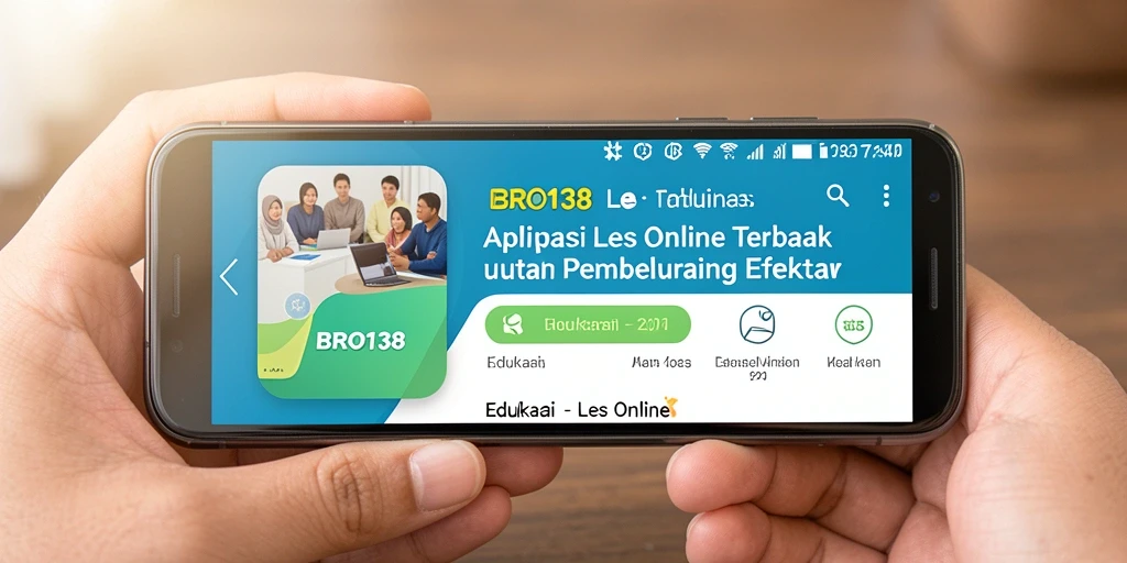 Tampilan antarmuka utama aplikasi Les Online BRO138 yang menarik dan mudah digunakan.