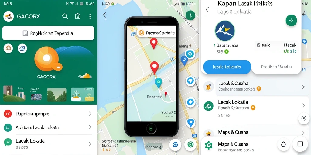 Antarmuka GACORX yang intuitif untuk Lacak Lokasi.