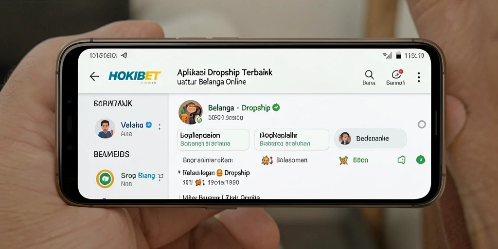 Antarmuka HOKIBET menampilkan berbagai kategori produk dropship.