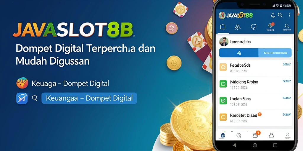 Tampilan antarmuka aplikasi Dompet Digital JAVASLOT88 yang modern dan intuitif.