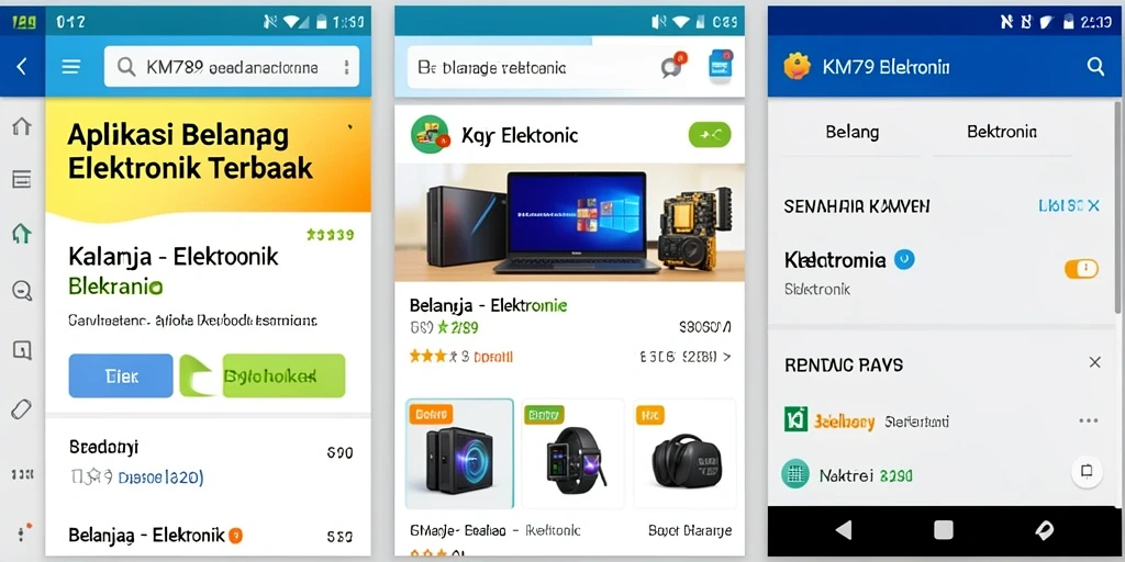 Tampilan utama KM789 dengan berbagai pilihan elektronik.