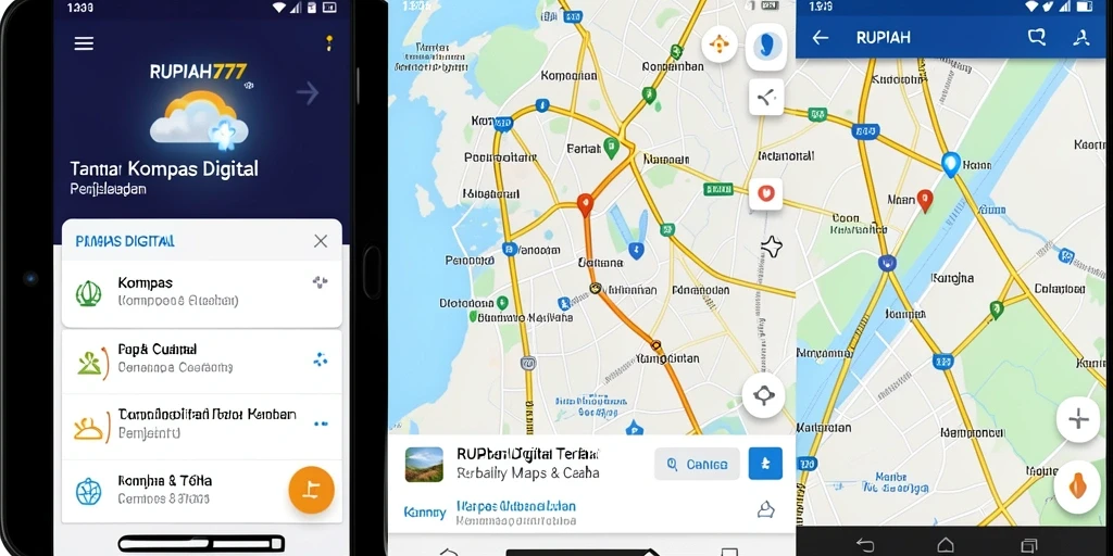 Antarmuka RUPIAH777 yang intuitif dengan fungsi kompas digital.