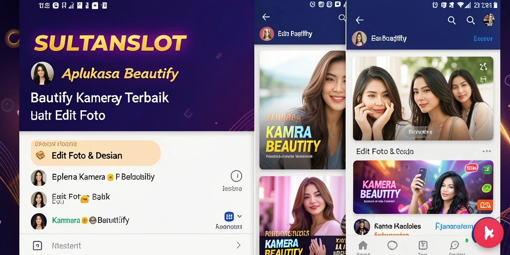 Antarmuka SULTANSLOT dengan fitur edit foto yang menarik dan user-friendly.