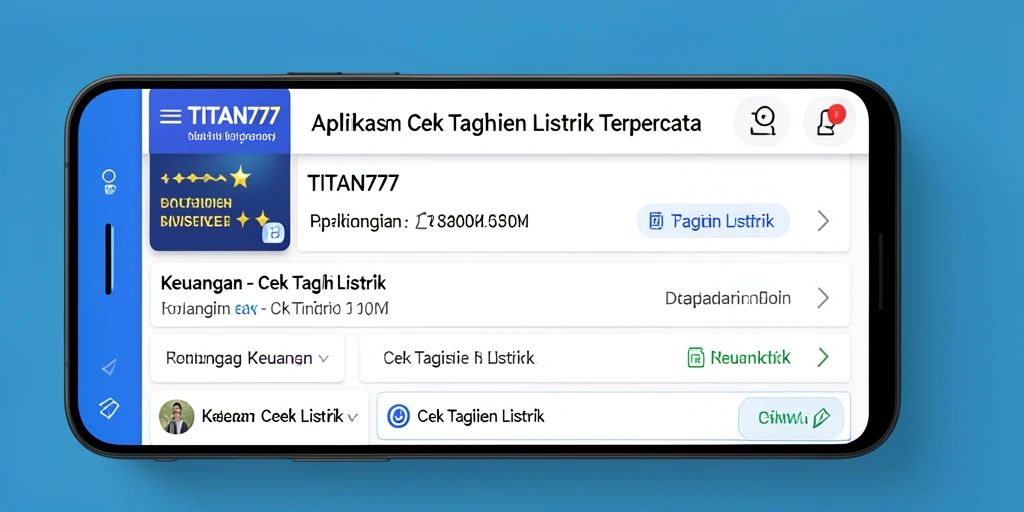 Tampilan antarmuka aplikasi Cek Tagihan Listrik TITAN777.