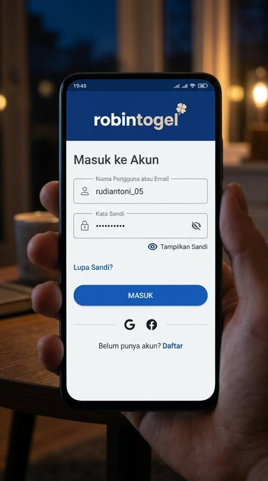 Masuk Akun Robintogel untuk Pengguna Android